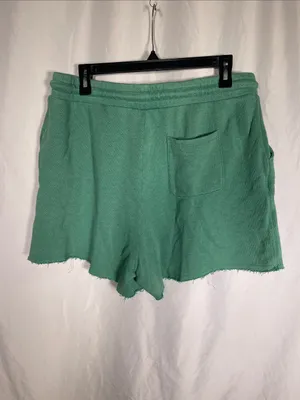 American Eagle Womens High Waist Lounge Shorts Green Xl thumbnail 4