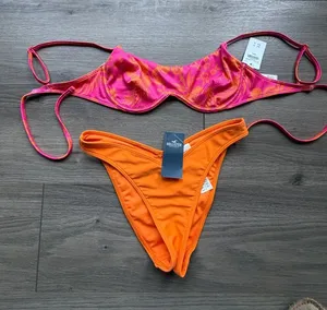 Hollister Two-Piece Swim Bikini Set in Pink/Orange Top Small/ Bottom X-Small thumbnail 1