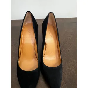 J. Crew Block-heel black pointed toe suede pumps size 9 thumbnail 5
