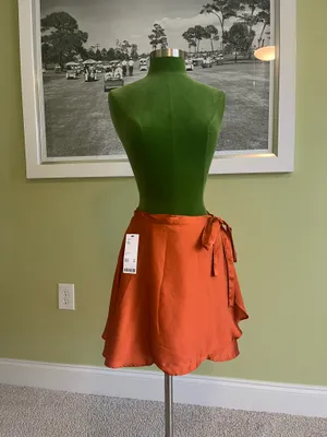 Urban Outfitters Orange Wrap Skirt thumbnail 5