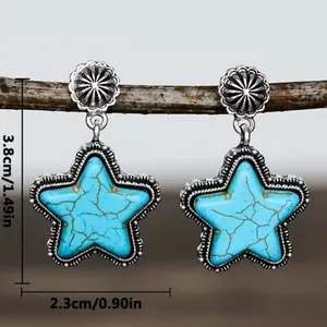 Gorgeous Faux Turquoise and Silver Earrings thumbnail 2
