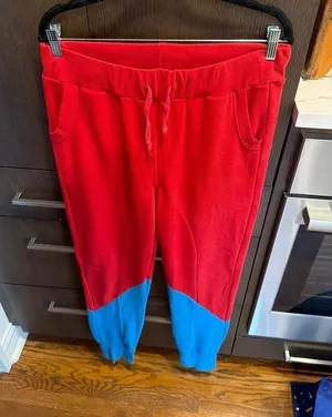 Aviator Nation Glider Joggers in a red and blue colorblock design xL thumbnail 1