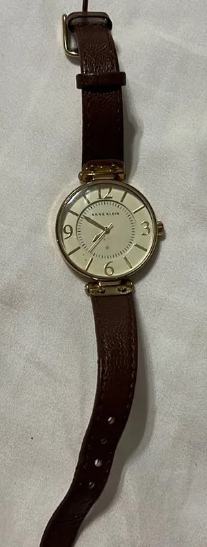 Anne Klein Women’s Watch. Gold and brown leather strap thumbnail 1