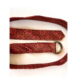 J. Crew Sz S-M Silk Multicolor Textured Floral Belt D Ring Buckle thumbnail 5