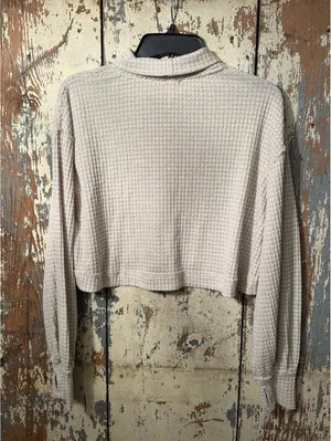 Free People Cropped Knit Top size XS mock neck thumbnail 3