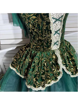 Vintage velvet beaded dress tutu lace emerald green fairy homecoming Ren Fair S thumbnail 4