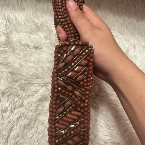 Elegant Brown Beaded Handbag thumbnail 2