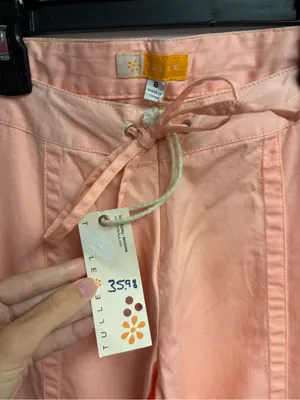 NWT Tulle Boutique Brand 100% Cotton Pink Pants Size Medium thumbnail 2