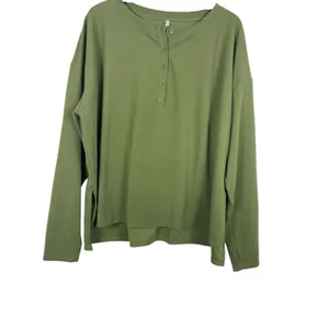 Halara Womens Green Henley Top Long Sleeve Soft Stretch Casual Lounge 2x thumbnail 2