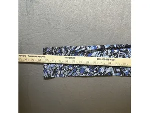Blue, Black, & White Abstract Brushstroke Patterned Scarf Blue thumbnail 7