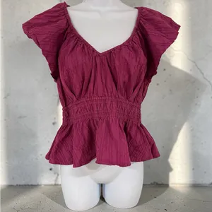 Marie Oliver- Lydia Pink Ruffled Top Size Small thumbnail 6