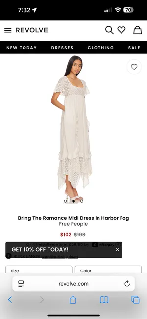 Free People Bring The Romance Midi Dress in Harbor Fog thumbnail 2