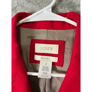 J.Crew Schoolboy Red Wool Blend Blazer Gold Button Preppy Academia Career 2 Tall thumbnail 4