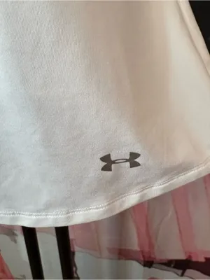 Under Armour White Sleeveless Polo Tank with Purple & Orange Trim M thumbnail 5