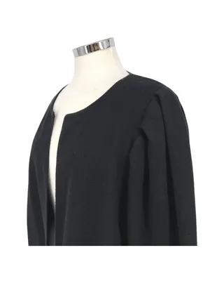 Express Black Puff Sleeve Open Cardigan Sweater Minimalist Quiet Luxury Size XL thumbnail 5