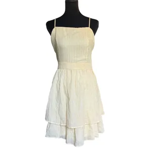 Altar'd State NWT Cottagecore Yellow Pinstripe Tiered Mini Dress L Coquette Romantic Whimsy thumbnail 6