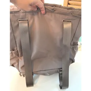 Beyond Yoga Go To Backpack Taupe Gray Nylon Gym Yoga Bag with‎ Shoe Compartment thumbnail 5