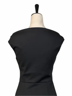 Xscape Cascade Ruffle Sheath Dress Women’s 8 Off Shoulder Cocktail Party Black thumbnail 12