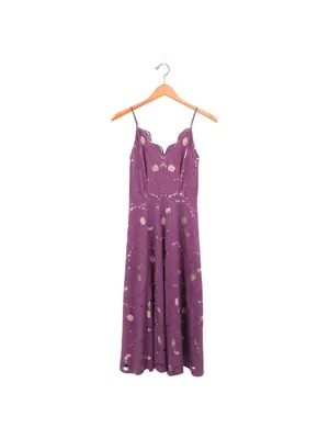 Anthropologie Moulinette Soeurs Scalloped Lace Eyelet Midi Dress Purple 0 thumbnail 4