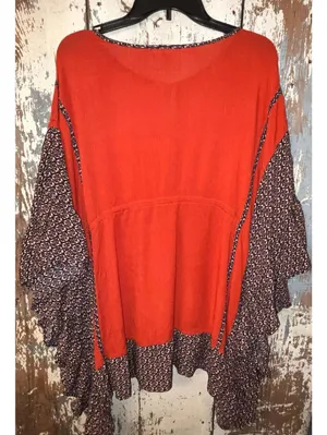 Entro Boho Tunic Poncho top Batwing sleeve size Medium thumbnail 6
