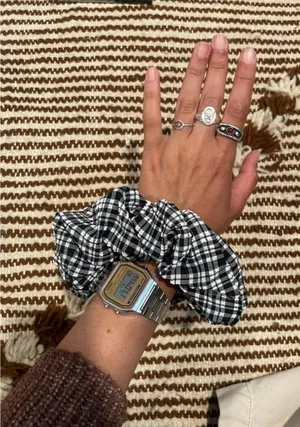 lululemon gingham scrunchie thumbnail 1