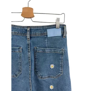 Desigual Embroidered Daisy Cropped Culotte Jeans‎ Wide Leg Blue Denim 40 US 8 thumbnail 9