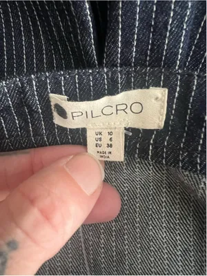 NWT Anthropologie Pilcro Pinstripe Denim Pleated Sleeveless Mini Dress W/Shorts thumbnail 4