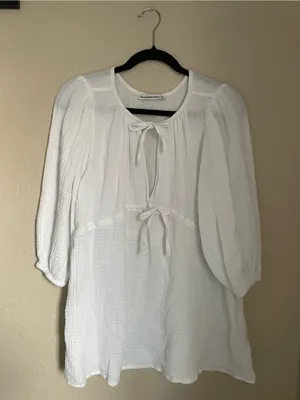 Abercrombie & Fitch Gauze Muslin Cotton Tie Front Beach Pool Coverup Size XS thumbnail 6