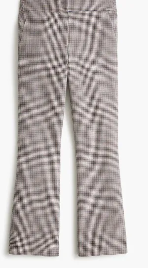 J.Crew Kelsey Pant 8 Multi Color Gingham Check Stretch Flare Preppy Trousers thumbnail 1