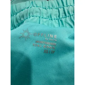 OFFLINE by Aerie Real Good Low Rise Smocked Athletic Shorts‎ Turquoise Blue XS thumbnail 5
