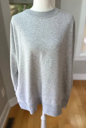 Aerie Heather Gray Oversized Crewneck Tunic Sweatshirt Size Medium thumbnail 1