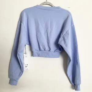 Alo Yoga Cropped Accolade Crewneck Light Provence Blue XXS thumbnail 4