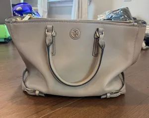 Tory Burch Robinson Tote French Grey Crossbody Bag Shoulder Strap Double Zip thumbnail 1