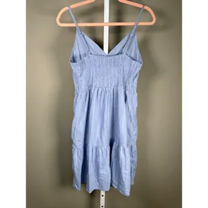 SHEIN Blue Babydoll Mini Dress Cami Tiered Coquette‎ Cottagecore Size L thumbnail 5