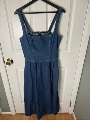 Reformation Janu Denim Midi Dress 10 thumbnail 3