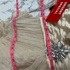 NWT‎ JOVANI EVENING 71789 lace rhinestone brooch waist gown thumbnail 6