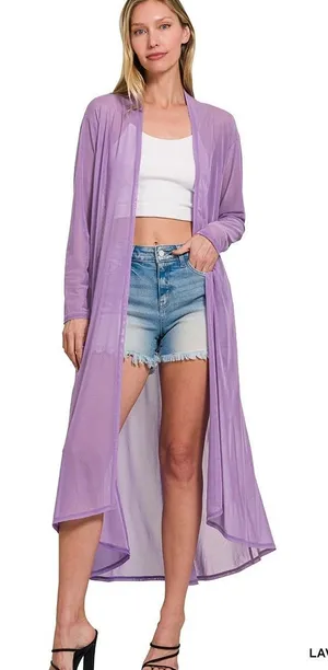 Zenana Mesh Open Front Cardigan - Large‎ thumbnail 1