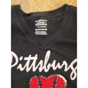 Pittsburgh Pirates Girls Shirt‎ Sz XS 4 5 Reversible Sequins Team Athletics MLB thumbnail 3