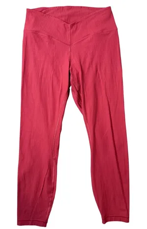 Lululemon‎ V Waist Yoga Tight 25" Grid Texture Leggings Size 8 Vintage Rose thumbnail 1