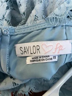 SAYLOR fp Powder Blue Lace Mini Dress Size XS thumbnail 2