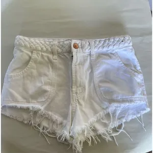 Abercrombie & Fitch High Rise Braided Waist Fringe Hem Festival Shorts White Sz4 thumbnail 12