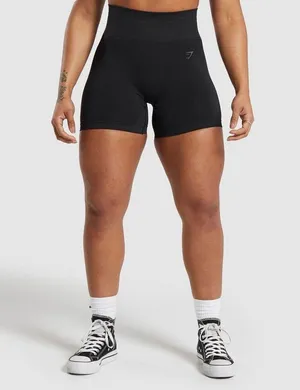 Gymshark Flex Shorts High Waist Seamless Training Running Athletic Sz XS Black thumbnail 2