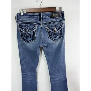 Miss Me Irene Bootcut Jeans Women's Size 29 Blue Western Embellished Boho Cotton thumbnail 3