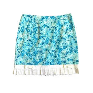 Lilly Pulitzer Womens Size 10 Pleated Bow Cotton Skirt Tropical Coastal Beach thumbnail 1
