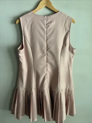SHEIN Curve Pink Pleated Drop Waist Mini Dress Plus Size 1XL Sleeveless thumbnail 6