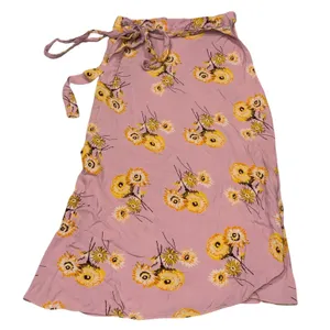 Madewell Pink Wisteria Dove Dutch Dandelion Floral Twiggy Wrap Midi Skirt 12 thumbnail 4