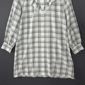 Madewell Shirt Dress Size Small Plaid Ruffle Long Sleeve‎ Button Down Western thumbnail 7