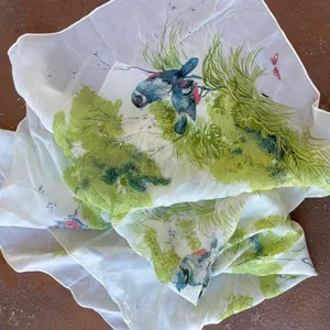 Free People Beautiful bohemian green and blue bird scarf / bandana thumbnail 1