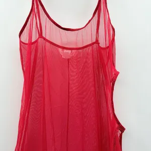 Victoria's Secret‎ Red Mesh Side Cut Out Sequin Hem Lingerie Chemise Sz L thumbnail 2
