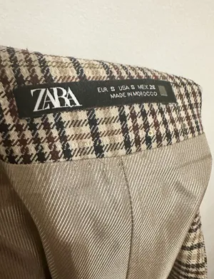 Zara plaid pinafore sleeveless mini dress thumbnail 6